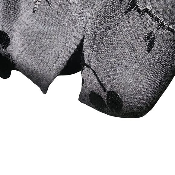 Spencer Alexis Sz L Vtg 90 Y2K Black Burnout Floral Side Slit Tank Whimsygoth - Picture 5 of 7